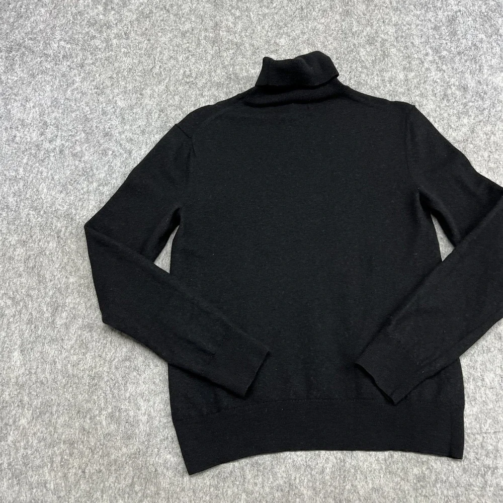 Banana Republic Sweater Mens S Black Italian Merino Turtleneck Pullover Baruffa